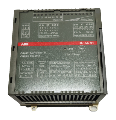 07AC91 GJR5252300R0101 ABB AC31 Analogiczny moduł I/O 8AC 24VDC AC U/I 12bit+Sign