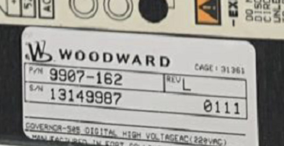 Woodward 9907-162 220 Vac wejście mocy Digital Governor Turbine Control +24 Vdc przy 1 A