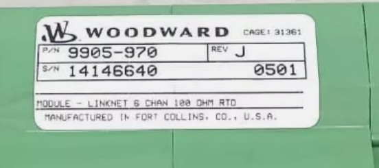 Woodward 9905-970 6-kanałowy moduł wejściowy 24 Vdc od -40°C do +85°C