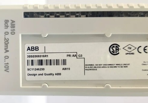 ABB AI810 3BSE008516R1 Moduł wejścia analogowego 8 kanałów Moduł 800XA PLC