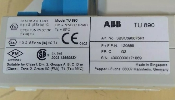 ABB TU890 3BSC690075R1 Jednostka końcowa modułu z interfejsem bezpieczeństwa wewnętrznego