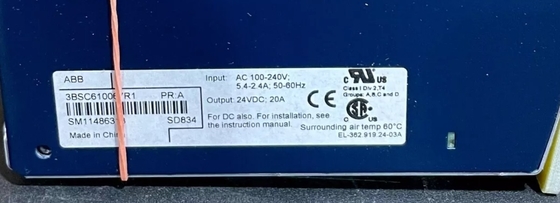 ABB SD834 3BSC610067R1 Zasilanie S800 Moduł I/O DCS Części w magazynie