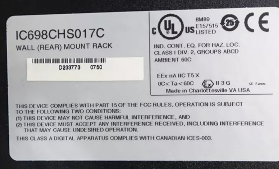 IC698CHS017 GE PACSystems RX7i Racks 17 Slots Front And Rear Mount CPU And I/O Configurations