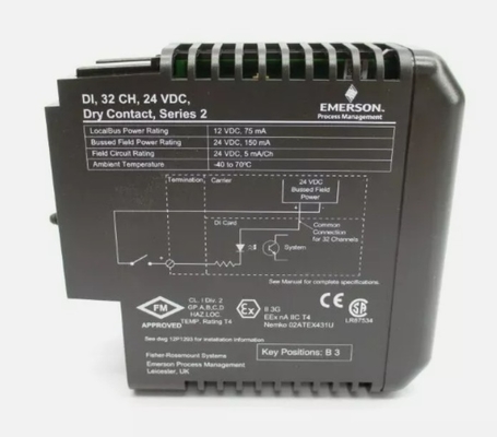 KJ3203X1-BA1 Emerson DI 32-kanałowa 24 VDC sucha karta kontaktowa