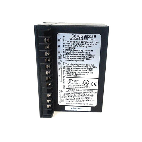 IC670GBI002 GE Fanuc GE Field I/O Field Control Bus Interface Unit General Electric
