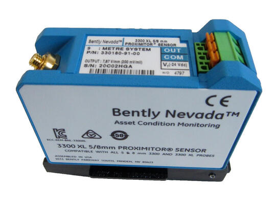 Bently Nevada 330180-91-00 3300 XL Proximitor Sensor do pomiaru bez kontaktu w systemie czujników prądu drgającego